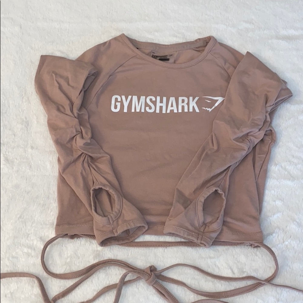 NWOT Gymshark Long Sleeve Ribbon Crop Top Size XS